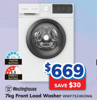 Bi-Rite WESTINGHOUSE 7kg front load washer offer