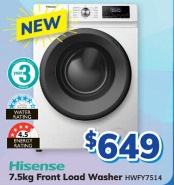 Bi-Rite HISENSE 7.5kg front load washer offer