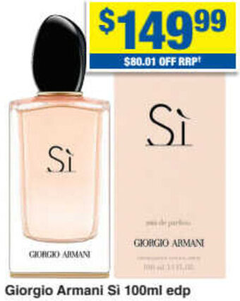 My Chemist Giorgio Armani Si 100ml Edp offer