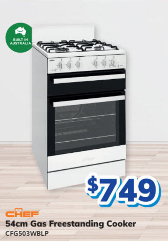 CHEF 54cm gas freestanding cooker offer at BiRite