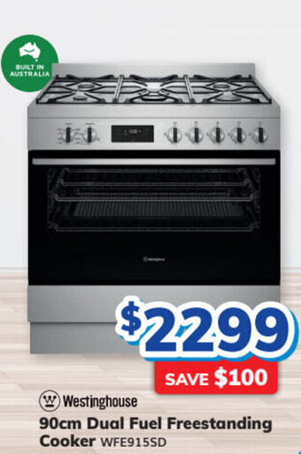 Bi-Rite WESTINGHOUSE 90cm dual fuel freestanding cooker offer