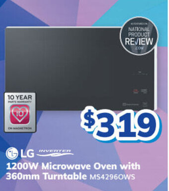 Bi-Rite LG INVERTER 1200W microwave oven with 360mm turntable offer
