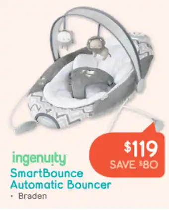 Baby Bunting Ingenuity Smart Bounce Automatic Bouncer offer