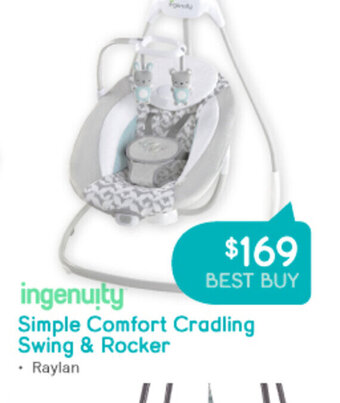Baby Bunting Ingenuity Simple Comfort Cradling Swing & Rocker offer
