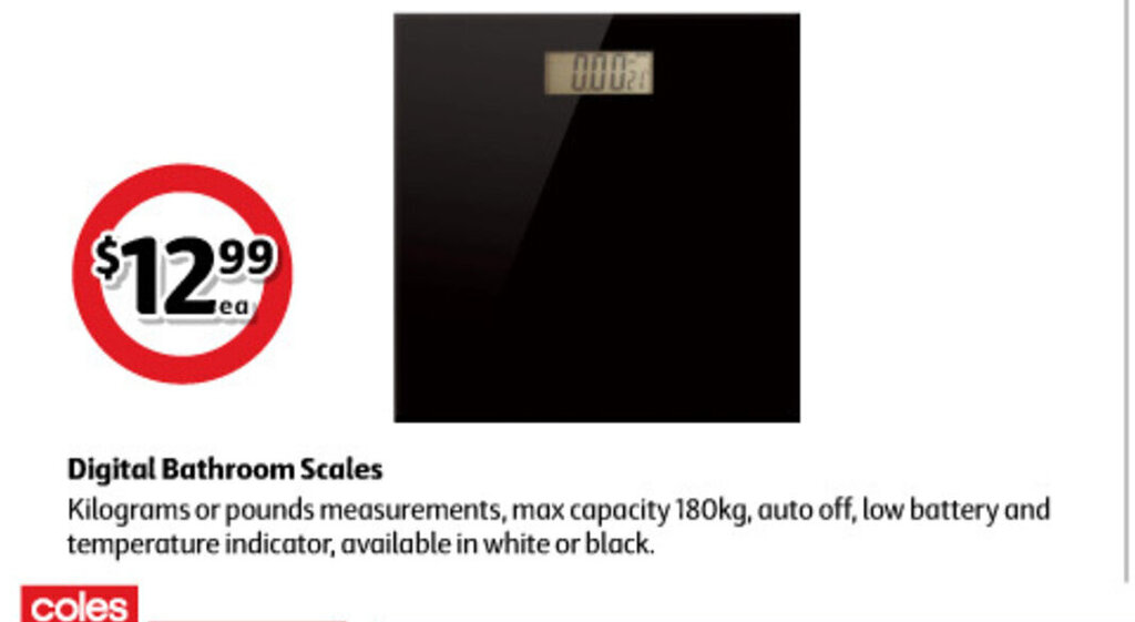 Digital Bathroom Scales offer at Coles