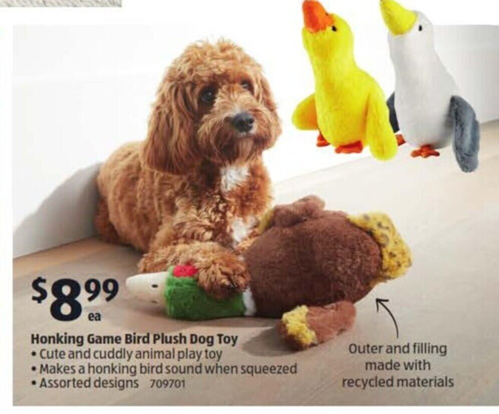 Honking Game Bird Plush Dog Toy offer at ALDI