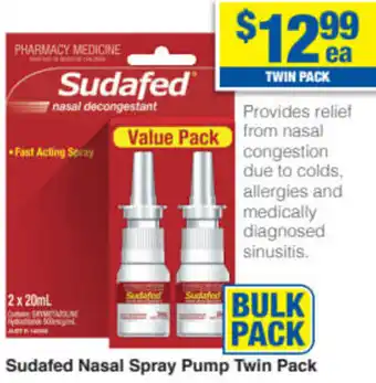 My Chemist Sudafed Nasal Spray Pump Twin Pack offer
