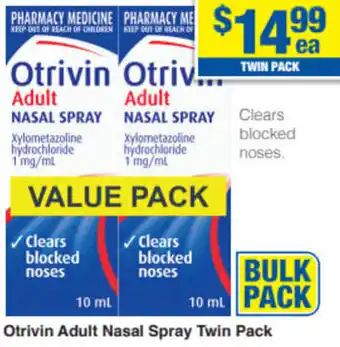 My Chemist Otrivin Adult Nasal Spray Twin Pack offer