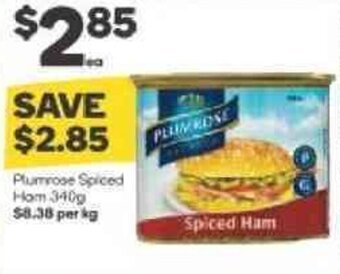 Woolworths PLUMROSE spiced ham 340g offer