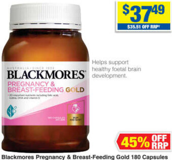 My Chemist Blackmores Pregnancy & Breast-Feeding Gold 180 Capsules offer