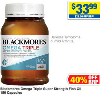My Chemist Blackmores Omega Triple Super Strength Fish Oil 150 Capsules offer