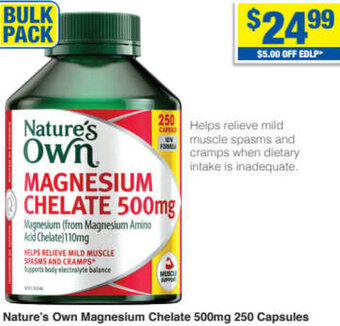 My Chemist Nature's Own Magnesium Chelate 500mg 250 Capsules offer