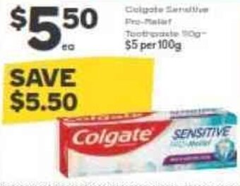 Woolworths COLGATE sensitive pro-relief toothpaste offer