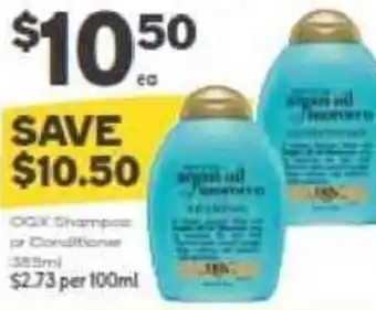 Woolworths OG champagne or conditioner 355ml offer