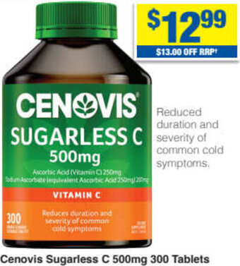 My Chemist Cenovis Sugarless C 500mg 300 Tablets offer