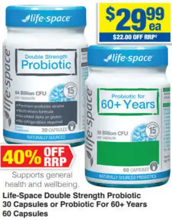 My Chemist Life-Space Double Strength Probiotic 30 Capsules or Probiotic For 60+ Years 60 Capsules offer