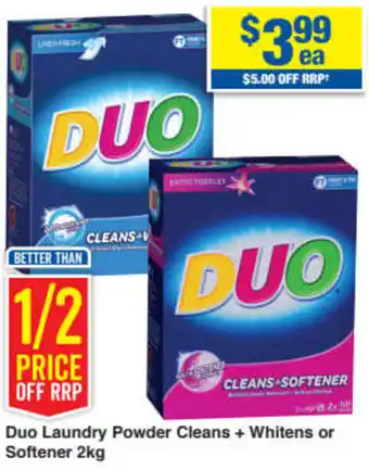 My Chemist Duo Laundry Powder Cleans + Whitens or Softener 2kg offer