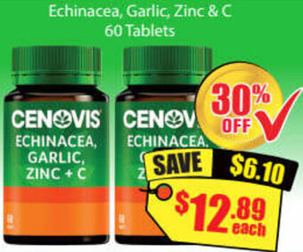 Chemist Discount Centre Echinacea, Garlic, Zinc & C 60 Tablets offer