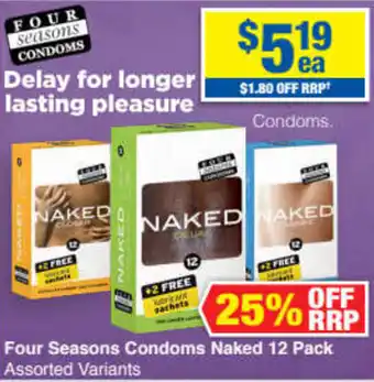My Chemist Four Seasons Condoms Naked 12 Pack offer