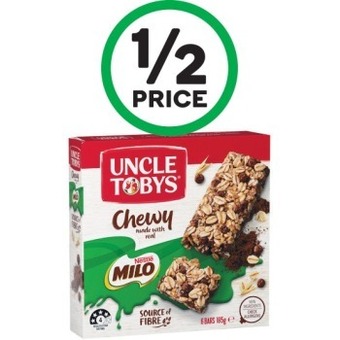 Woolworths Uncle Tobys Muesli Bars 185g Pk 6 offer