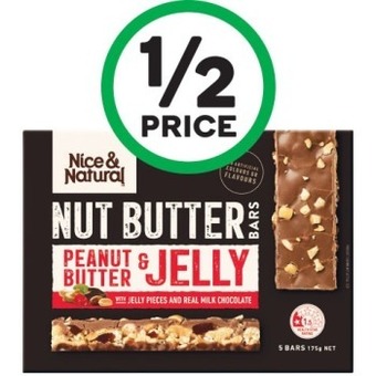 Woolworths Nice & Natural Nut Butter & Wholeseed Bars 150-175g Pk 5 offer
