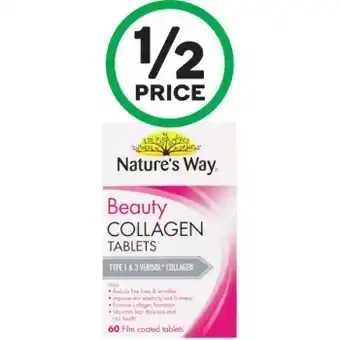 Woolworths Nature’s Way Beauty Collagen Tablets Pk 60~ offer