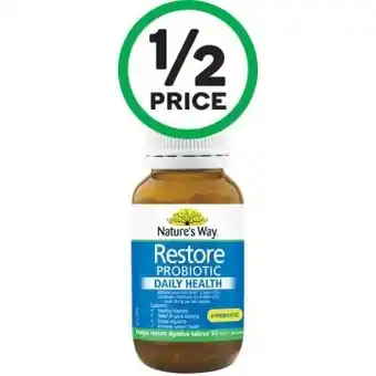 Woolworths Nature’s Way Restore Probiotic Daily Health & Prebiotic Pk 90~ offer