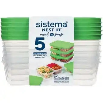 Woolworths NEW Sistema Nest It Prep Medium Split 870ml Pk 5 offer