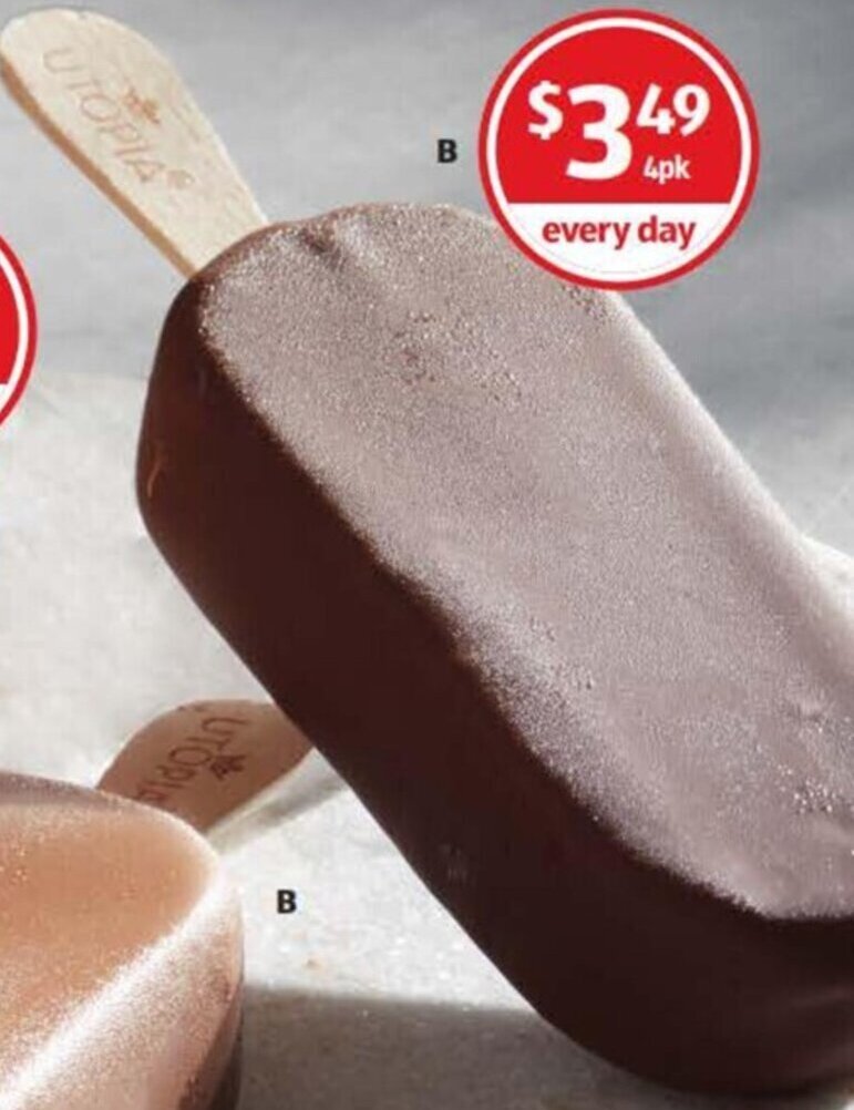 Utopia Ice Cream 4pk/428ml offer at ALDI