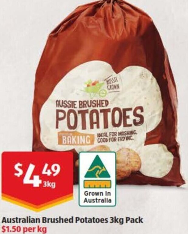 Australian Brushed Potatoes 3kg Pack offer at ALDI