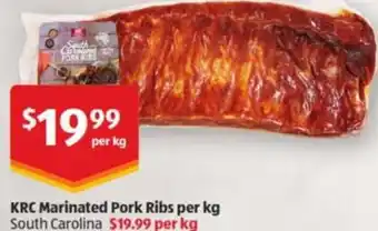 ALDI KRC Marinated Pork Ribs per kg offer