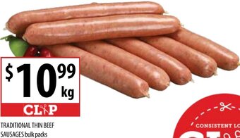 Supabarn Traditional Thin Beef Sausages offer
