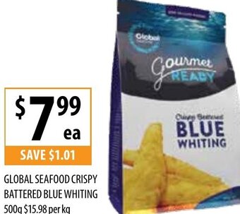 Supabarn Global Seafood Crispy Battered Blue Whiting 500g offer