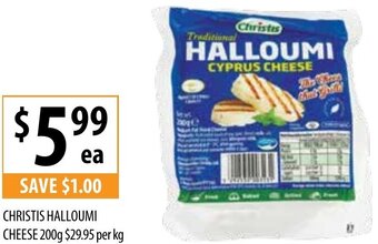 Supabarn Christis HAlloumi Cheese 200g offer