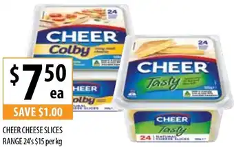 Supabarn Cheer Cheese Sliced per kg offer