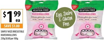 Supabarn Simply Wize Irresistible Marshmallows 250g offer