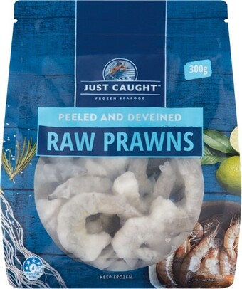 Woolworths Just Caught Raw Prawns Meat 300g – From the Seafood Freezer offer