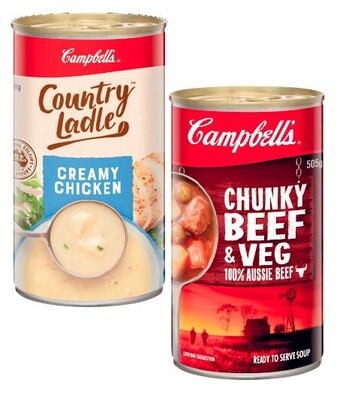 Coles Campbell’s Country Ladle or Chunky Soup 495g-505g offer