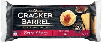 Coles Cracker Barrel Extra Sharp Cheese Block 250g offer