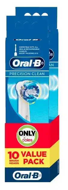 Coles Oral-B Precision Clean Refill Brush Heads 10 Pack offer