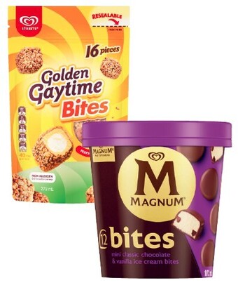 Coles Streets Ice Cream Bites 160mL-279mL offer