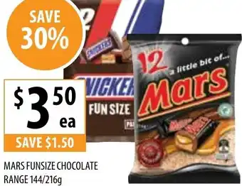 Supabarn Mars Funsize Chocolate 144/216g offer