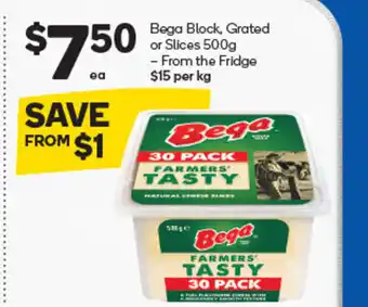 Woolworths Bega Block, Grated or Slices 500g offer