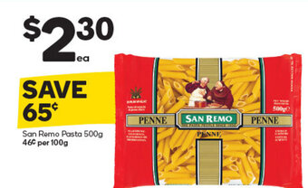 Woolworths San Remo Pasta 500g offer