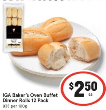 IGA IGA Baker's Oven Buffet Dinner Rolls 12 Pack offer