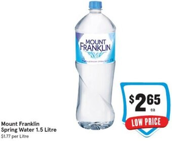 IGA Mount Franklin Spring Water 1.5 Litre offer