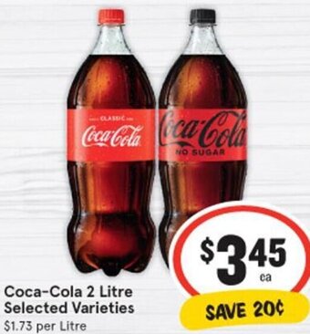 IGA Coca-Cola 2 Litre Selected Varieties offer