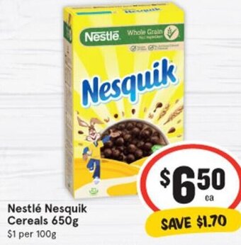 IGA Nestlé Nesquik Cereals 650g offer