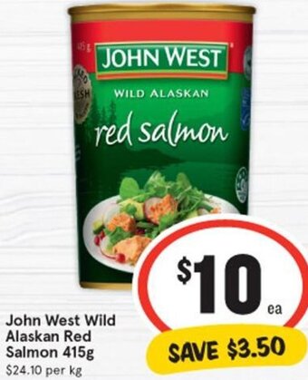 IGA John West Wild Alaskan Red Salmon 415g offer