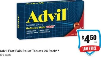 IGA Advil Fast Pain Relief Tablets 24 Pack offer